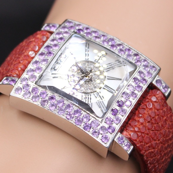 Amethyst Diamond 3.27 Tcw Unisex Luxury Watch main image 7